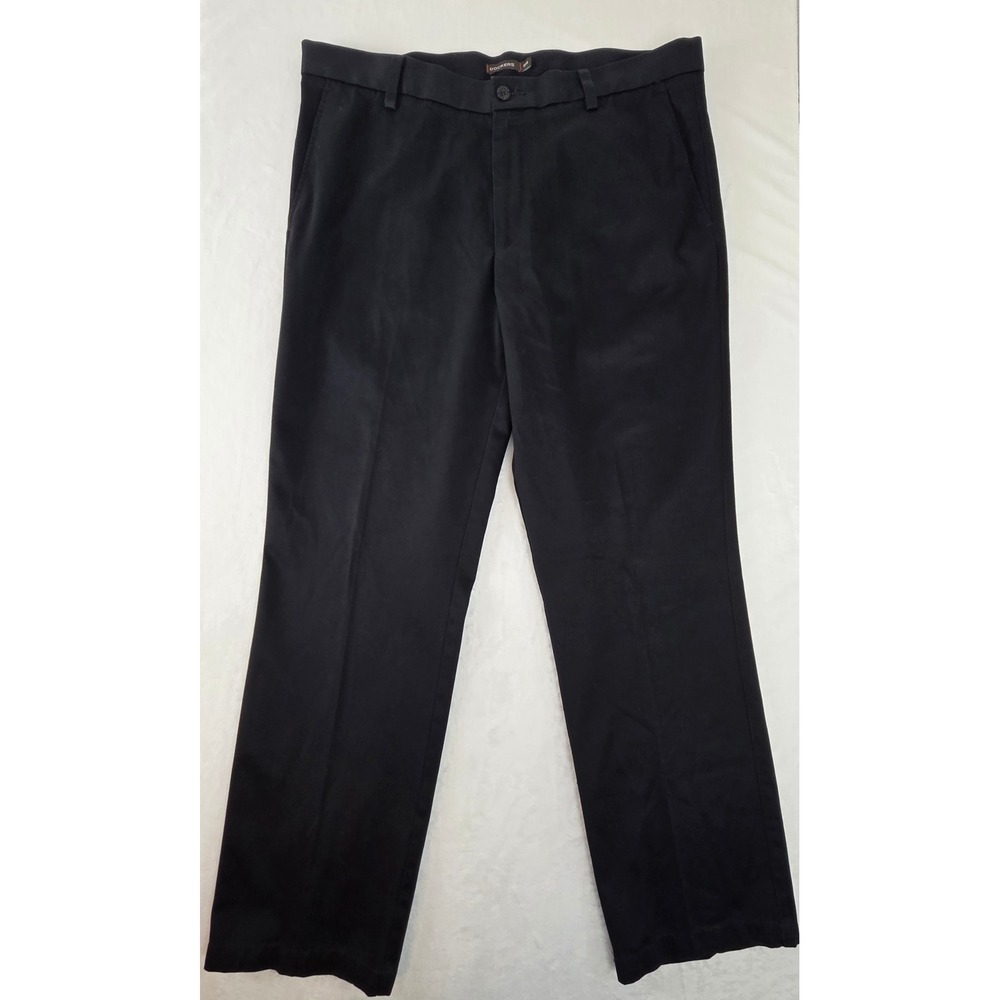 Dockers D2 Straight Fit Chinos Mens 38x32 Black Flat Front 100% Cotton Pants‎